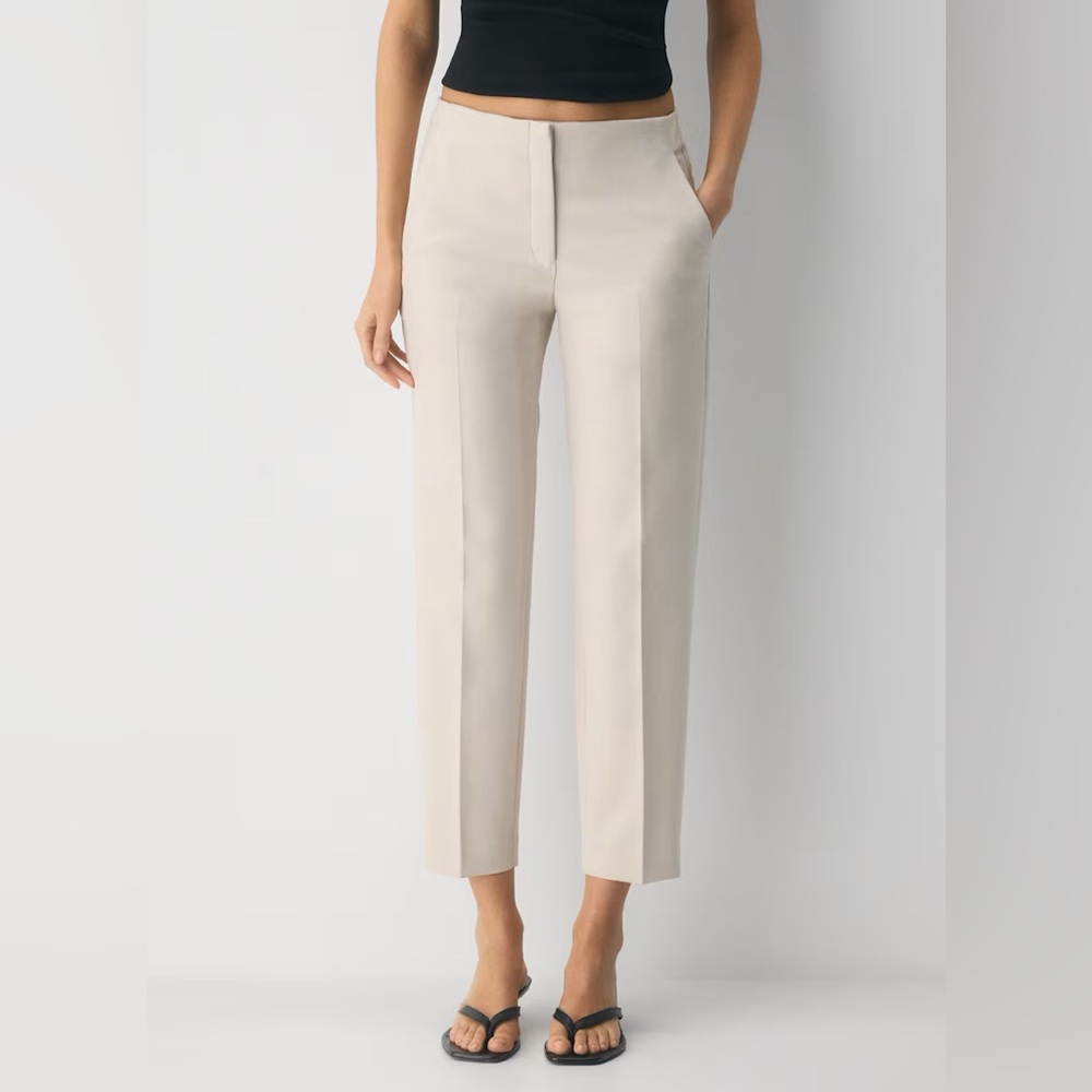Aritzia Babaton Markova Cream Mid Rise Slim Ankle Pants Formal Spring new Sz 8